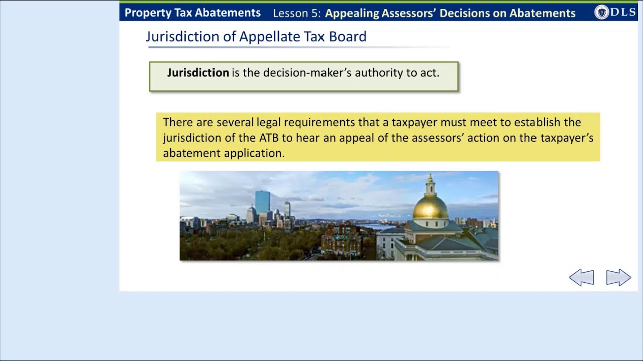 Assessments, Abatements, Appeals: Appealing Assessors' Decisions on Abatements