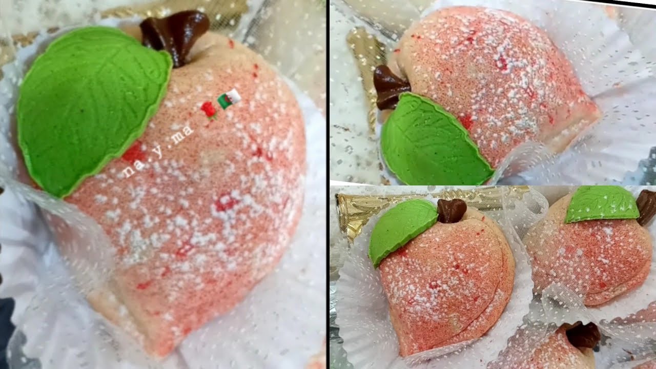 فاكهة الخوخ 🍑حلوة جافه بعجينة الصابلي..و حشو بزاف بنين.