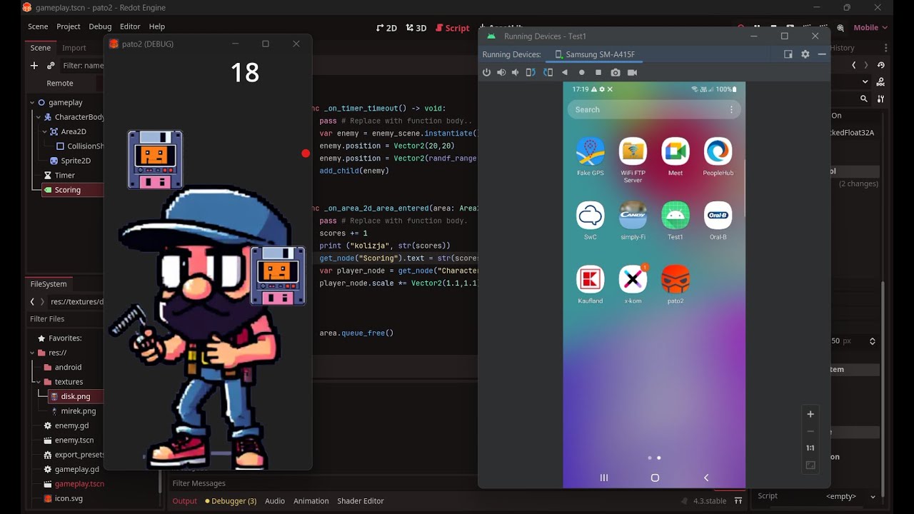 log.089 REDOT 4 GODOT - Jak zrobić grę mobilną w 5 minut na Android Google Play zamiast Unity kurs