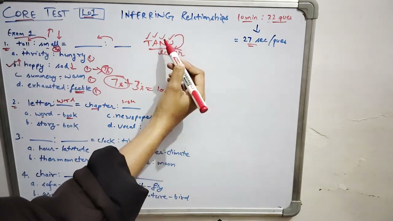 Inferring Relationship||Core Test ||TestAs|| Exam01 L01