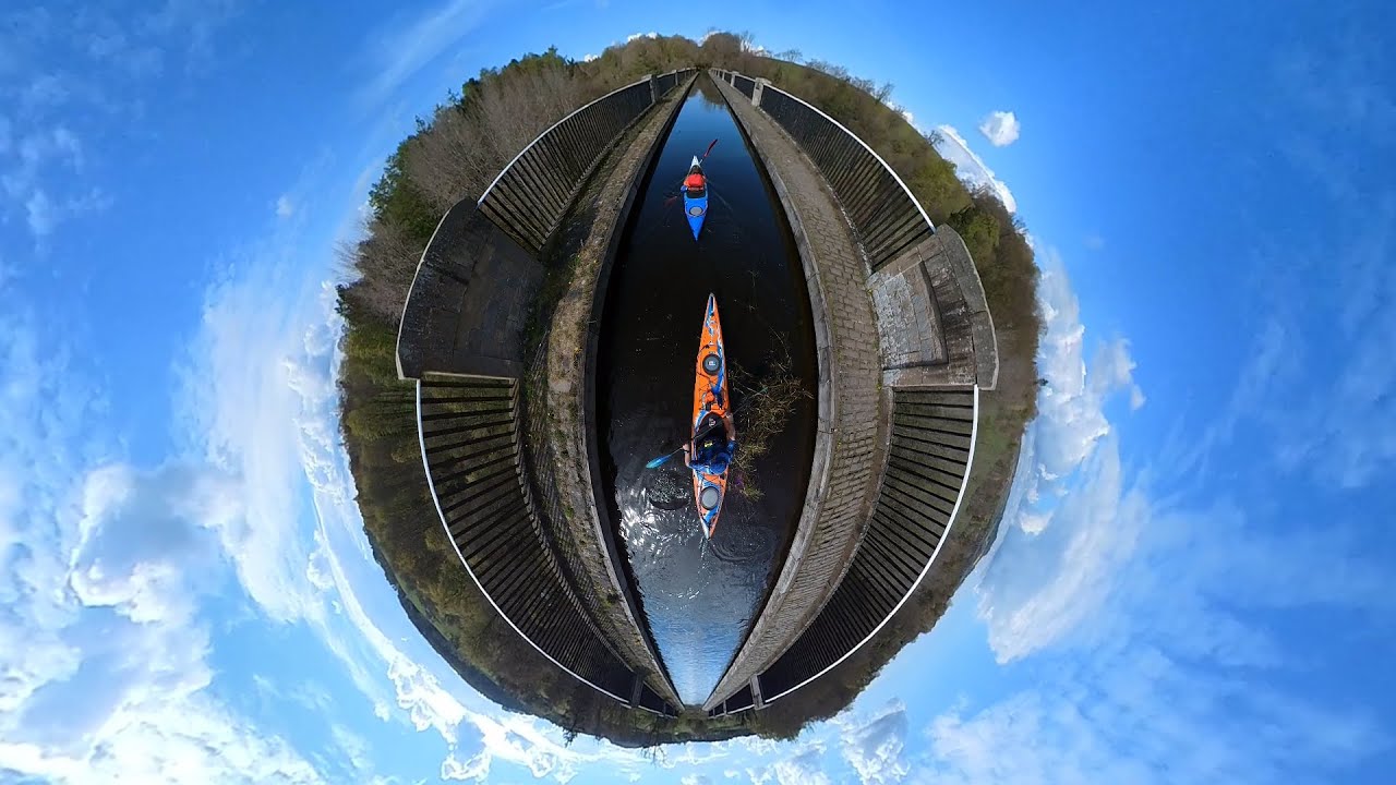 Ferry Kayakers - Paddling the Avon Aquaduct near Linlithgow on the Union Canal