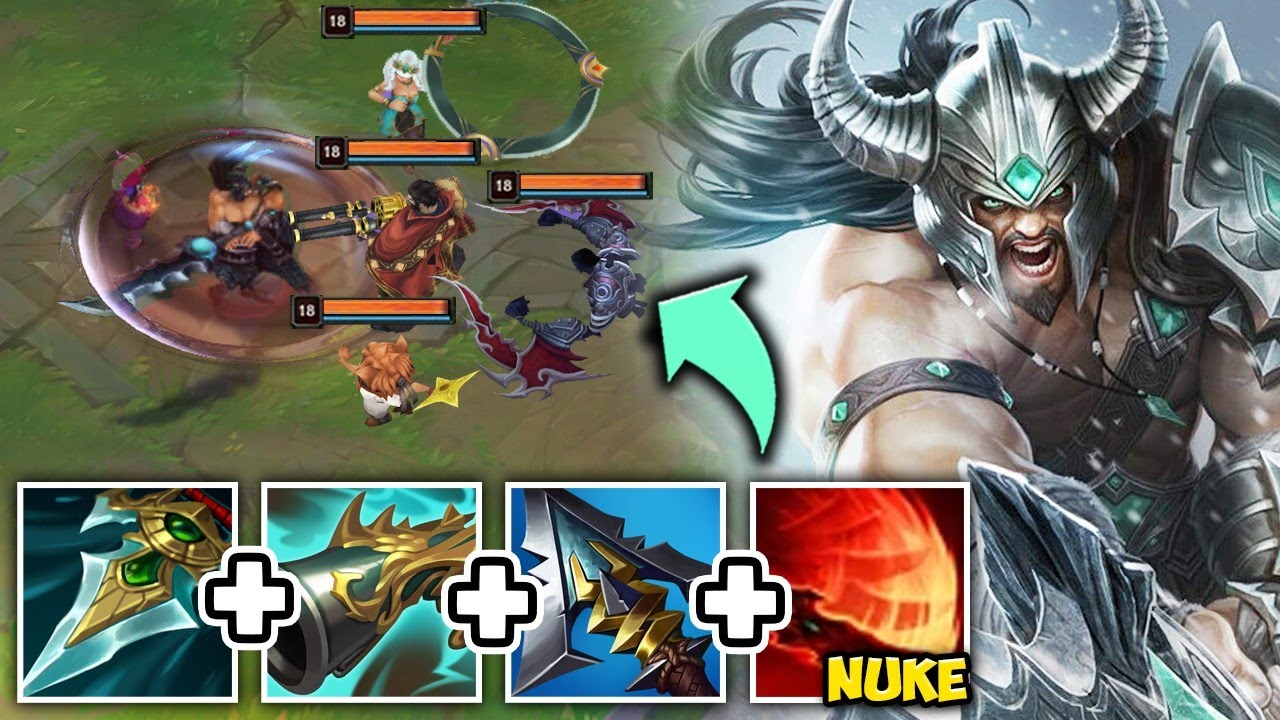 SPIN TO WIN TRYNDAMERE CAN 100-0 ANYONE WITH ONE E! (LEGIT BUZZ SAW) - League of Legends
