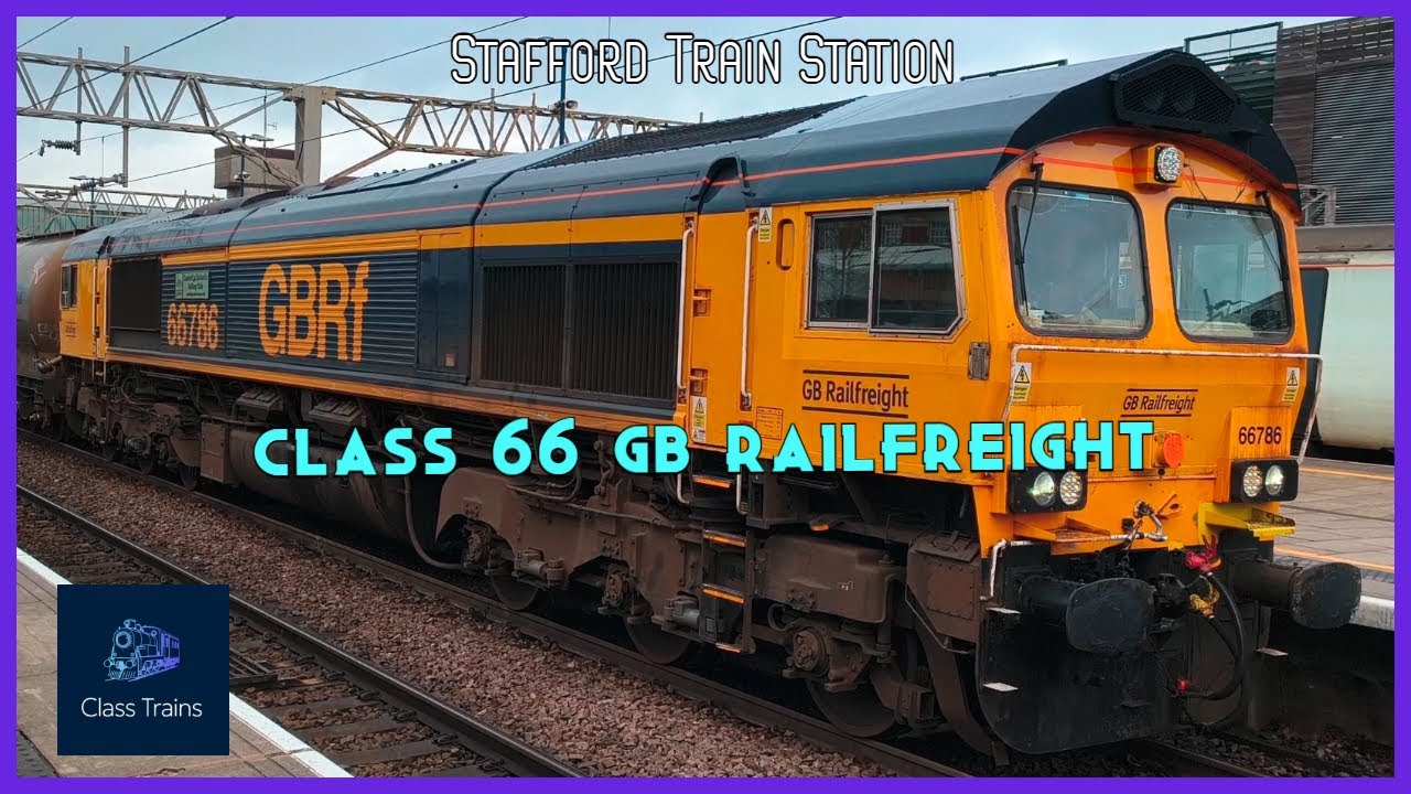Class 66 GB Railfreight 66786 Cambridge University Railway Club at Stafford Train Station