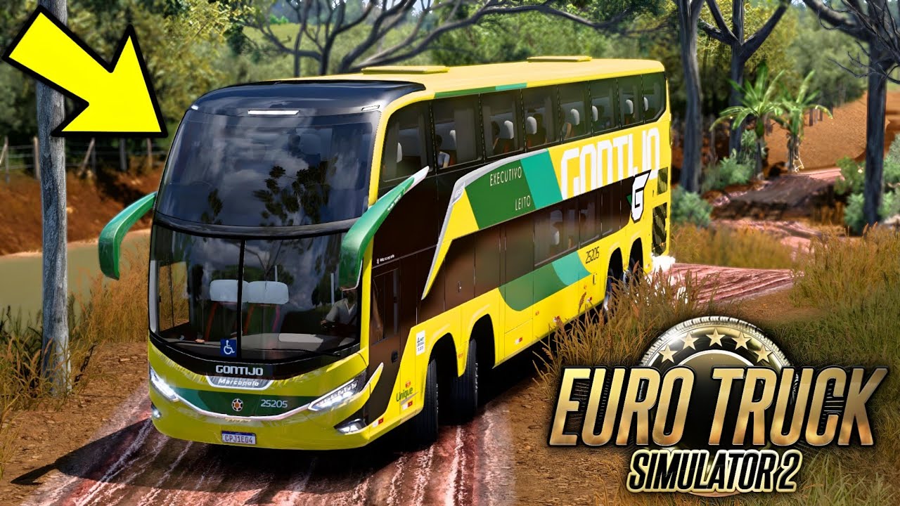 COLOQUEI O ONIBUS DE LUXO NA ESTRADA DE LAMA COM ATOLEIROS! - EURO TRUCK SIMULATOR 2 + G920