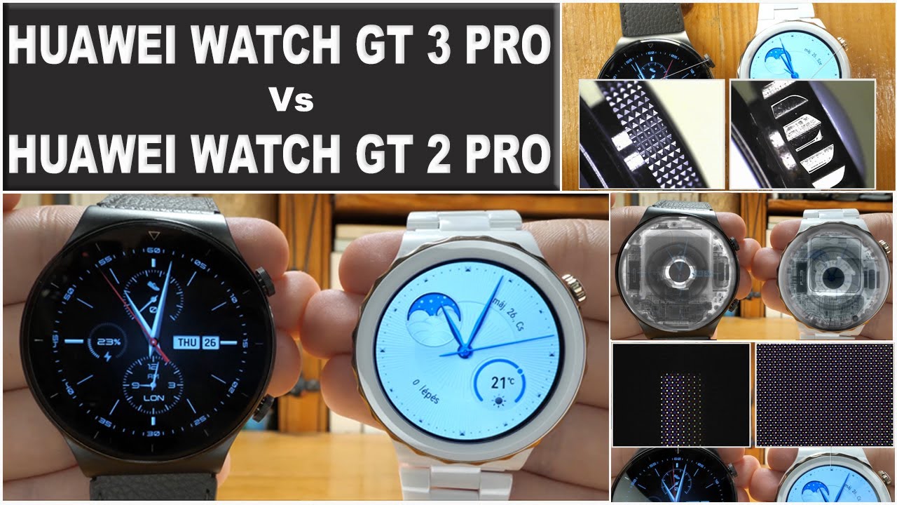 Huawei Watch  GT 3 Pro vs Huawei Watch GT 2 Pro -  design and microscopic details
