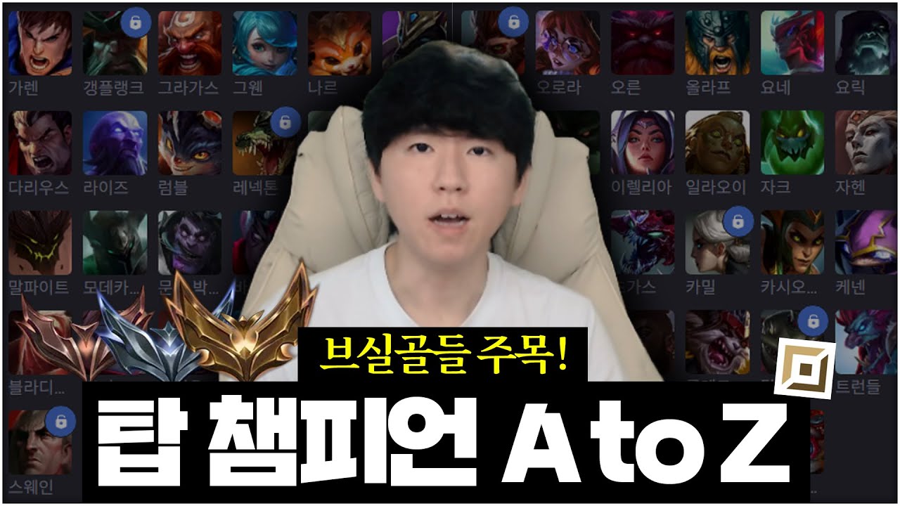 저티어들이 쓸만한 탑 챔프들 정리해봤습니다