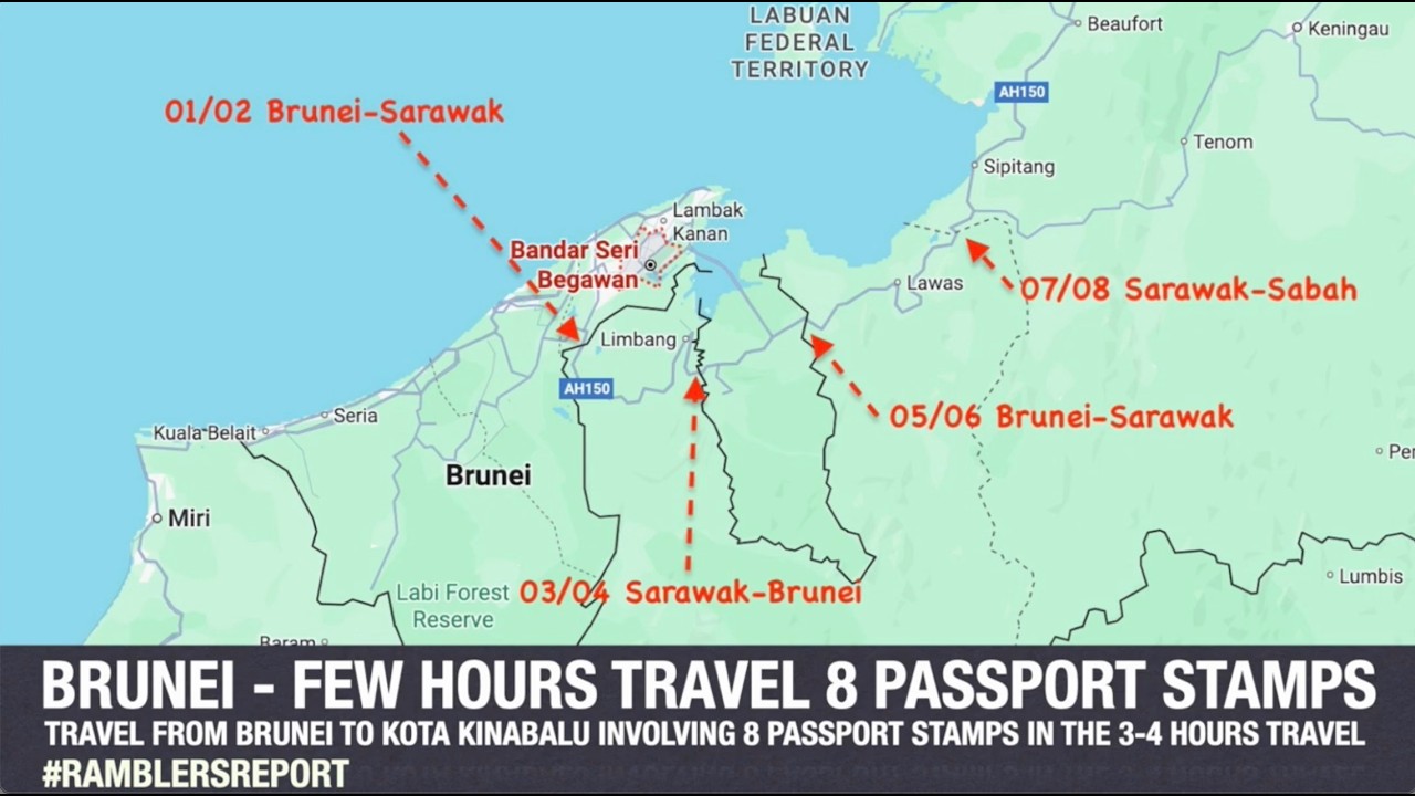 'Borneo Backpacking' - Bandar Seri Begawan - Border crossing and travel to Kota Kinabalu