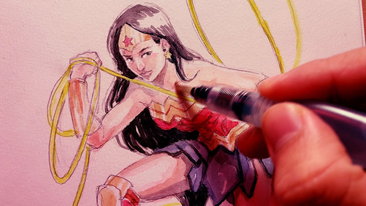 LET'S DRAW 🎨 Wonder Woman Watercolor