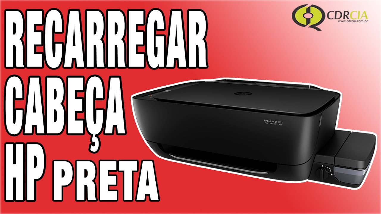 Impressora Com Falhas Graves nas Cores | Veja Como Recarregar Cabeça de Impressão Preta HP GT5822
