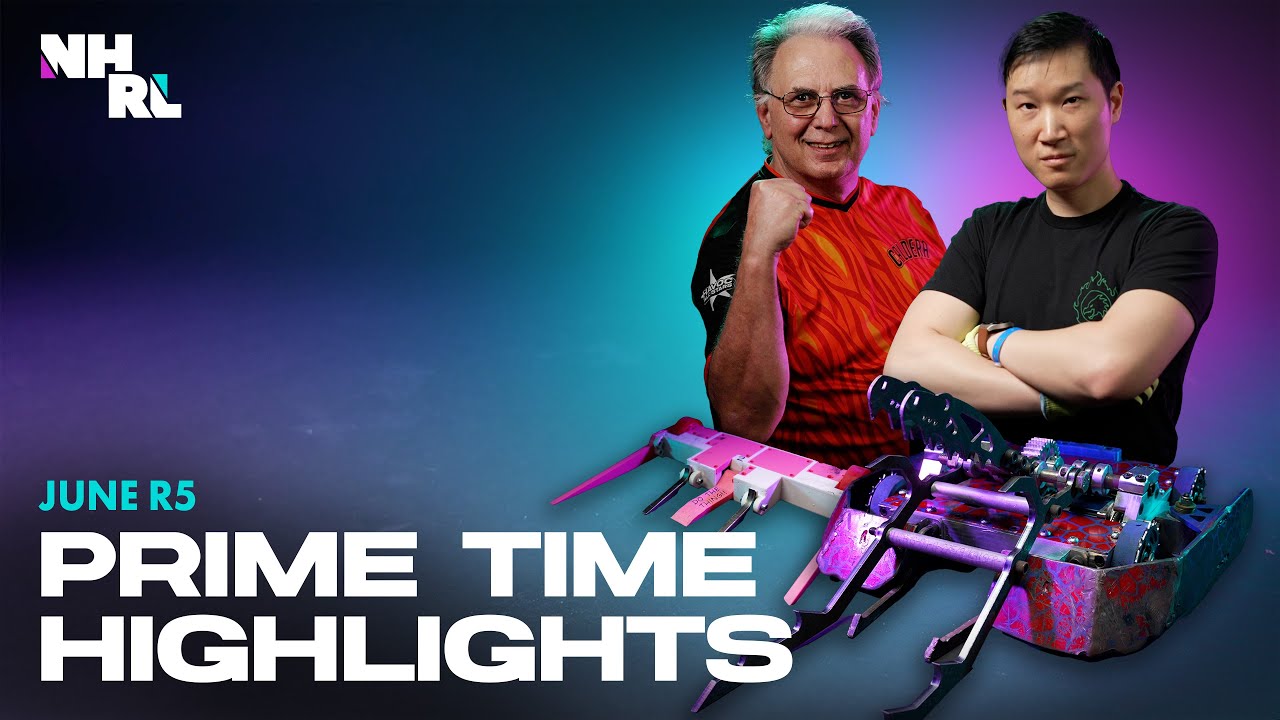 Обзор боёв роботов из пятого раунда Prime Time NHRL | Июнь 2025 г. (показано на ESPN)
