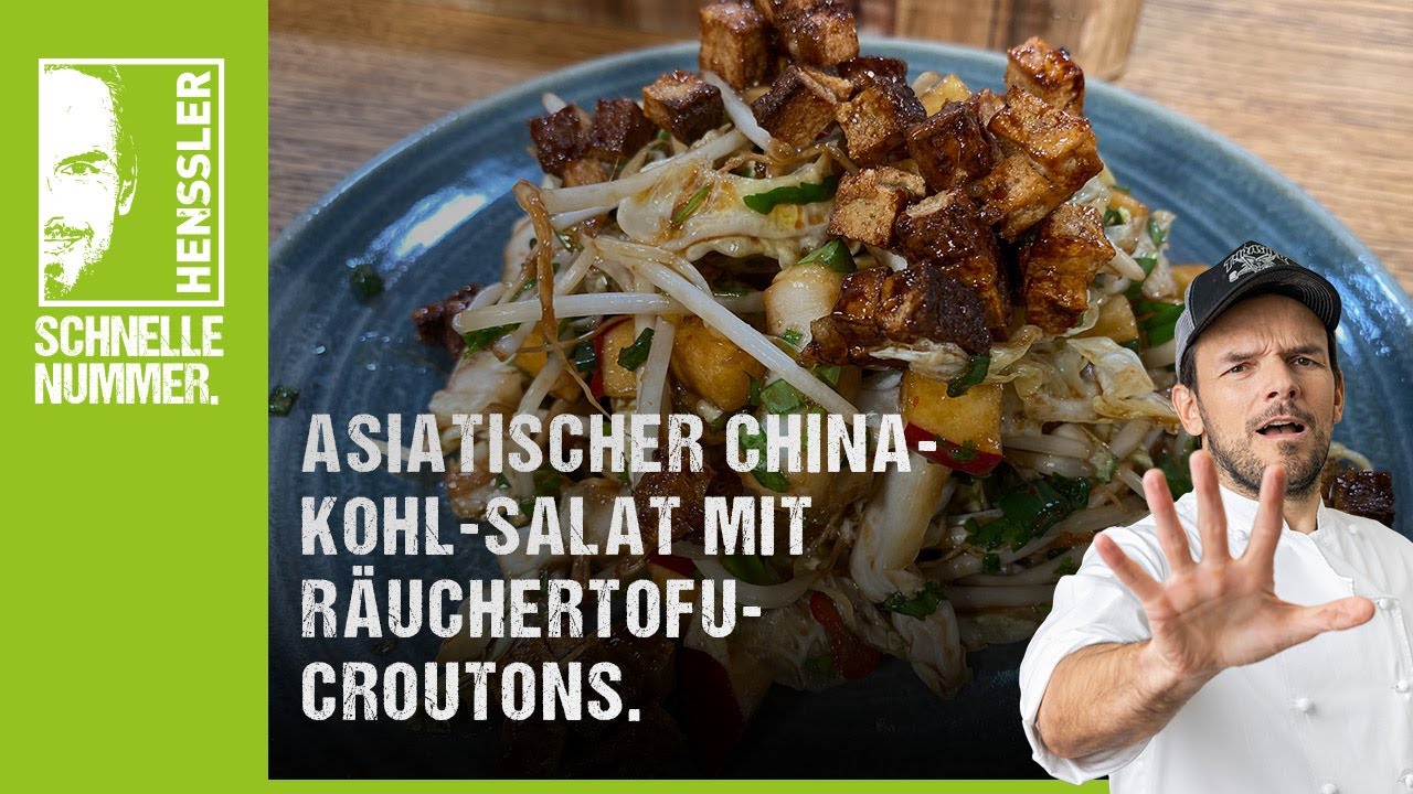 Schnelles Asiatischer Chinakohl-Salat mit Räuchertofu-Croûtons Rezept von Steffen Henssler