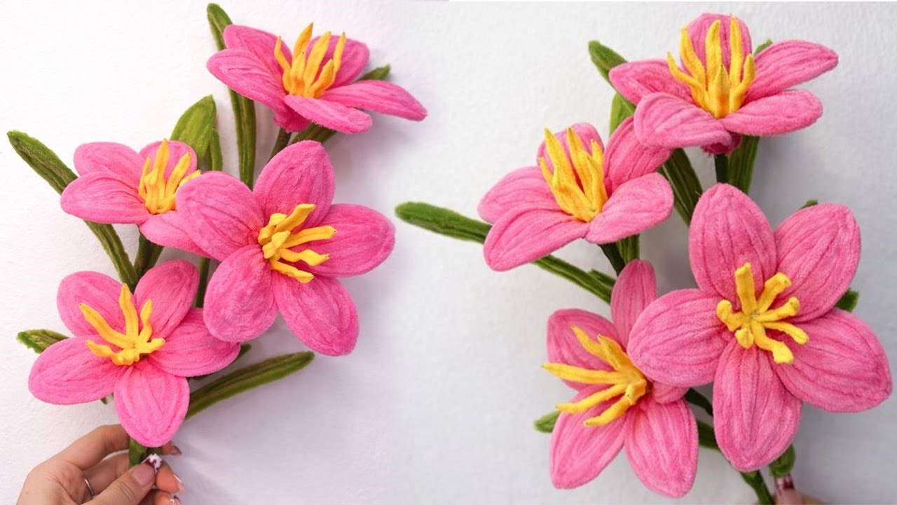 DIY Flowers | how to make Beautiful Tulip flowers step by step | pipe cleaner crafts easy