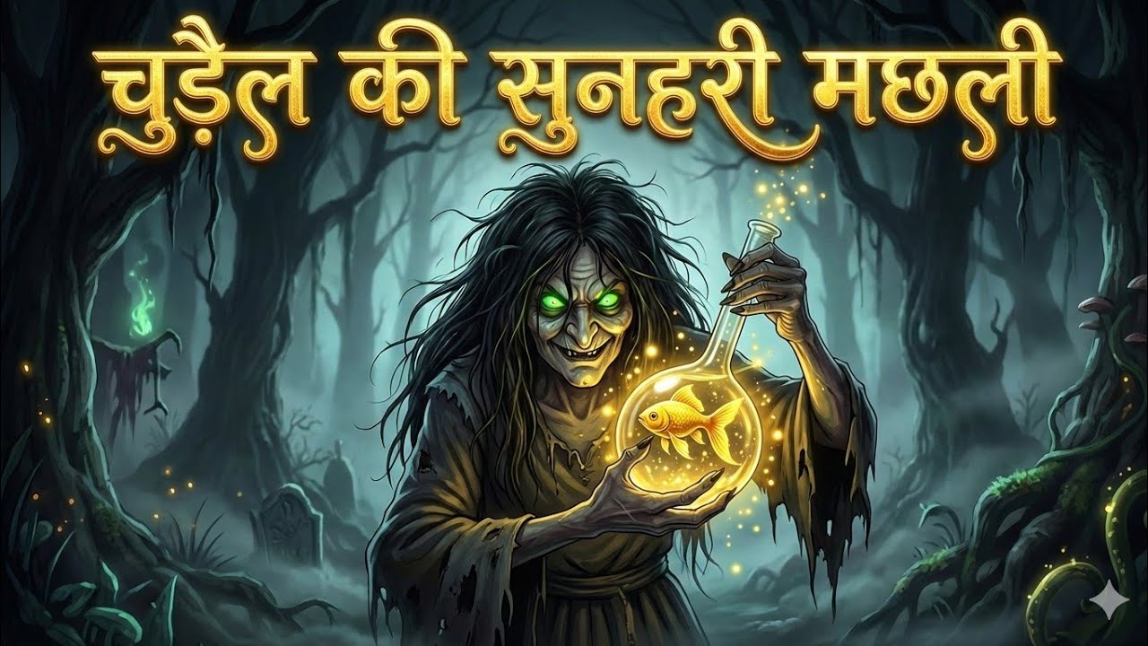 चुड़ैल की सुनहरी मछली | Hindi Kahaniya | जादुई सुनहरी मछली और लालची चुड़ैल | फ्लास्क में कैद मछली 