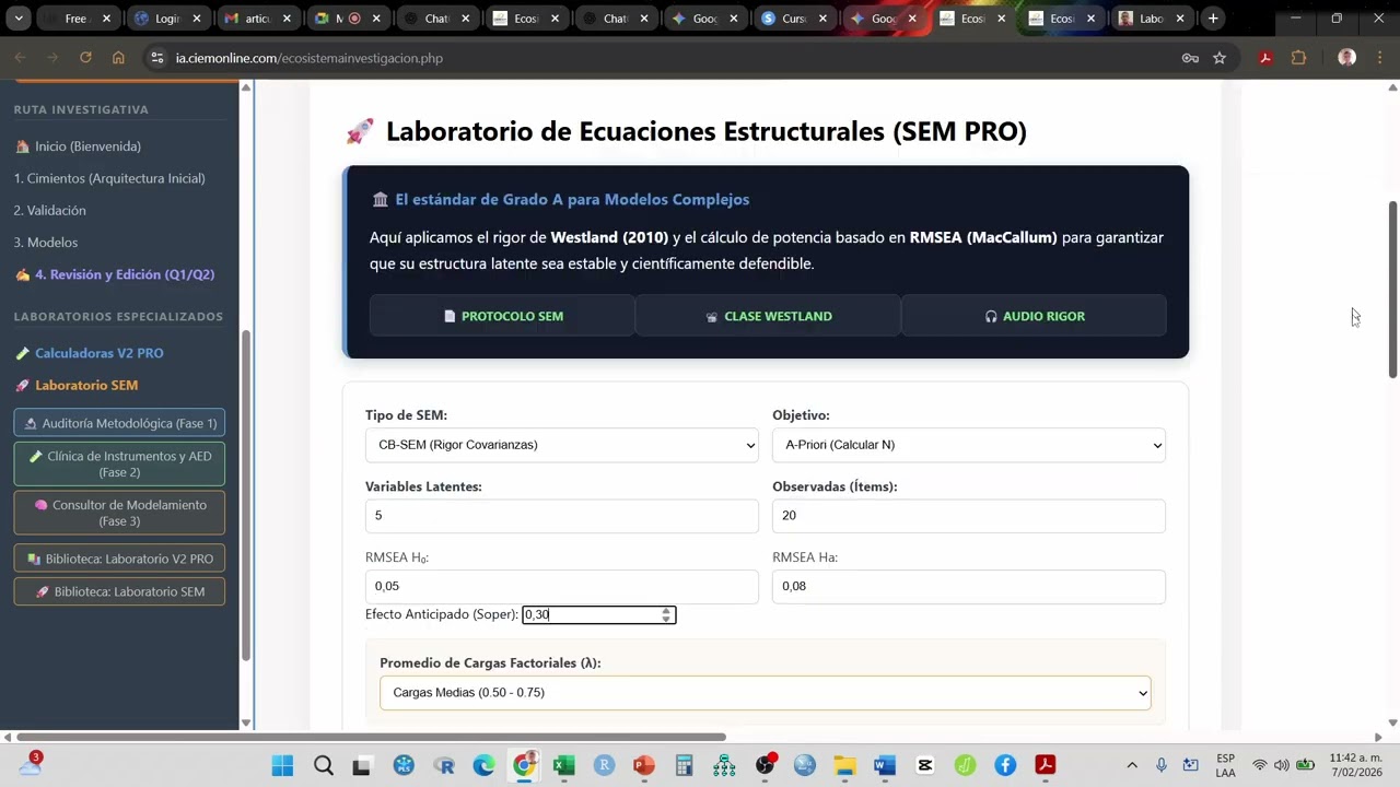 V5 Comparación tamaño de muestra SEM
