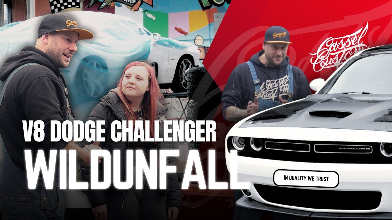 American Muscle  V8 Dodge Challenger mit Wildunfall - Cassel Customs | Stoßstange & Felgen lackiert
