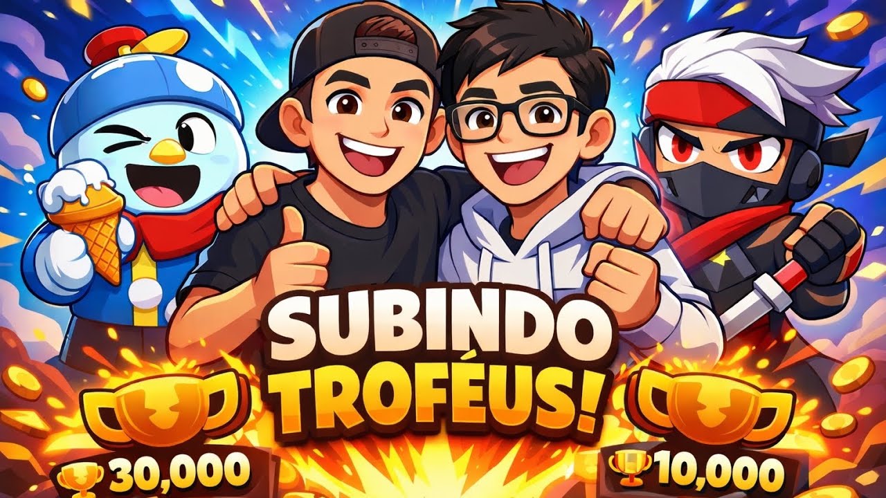 Eu e meu amigo subindo troféis 
