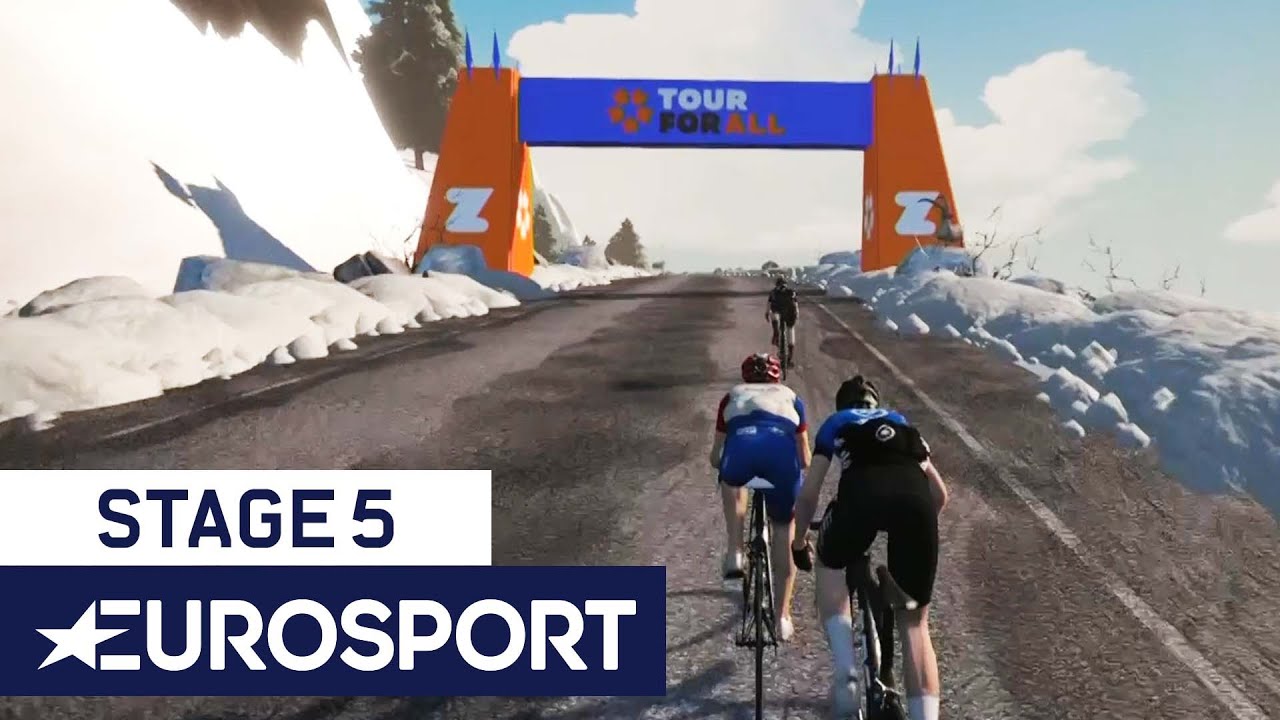 Zwift Tour For All Stage 5 Highlights | Elite Men's & Women's Races | Cycling | Eurosport