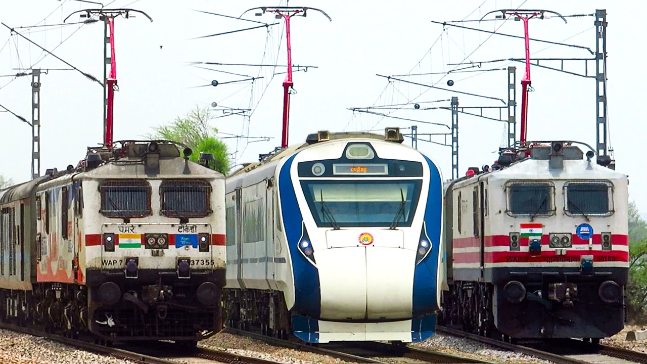 High Rise Pantograph Trains Burning Tracks at 130 KMPH - Only in India