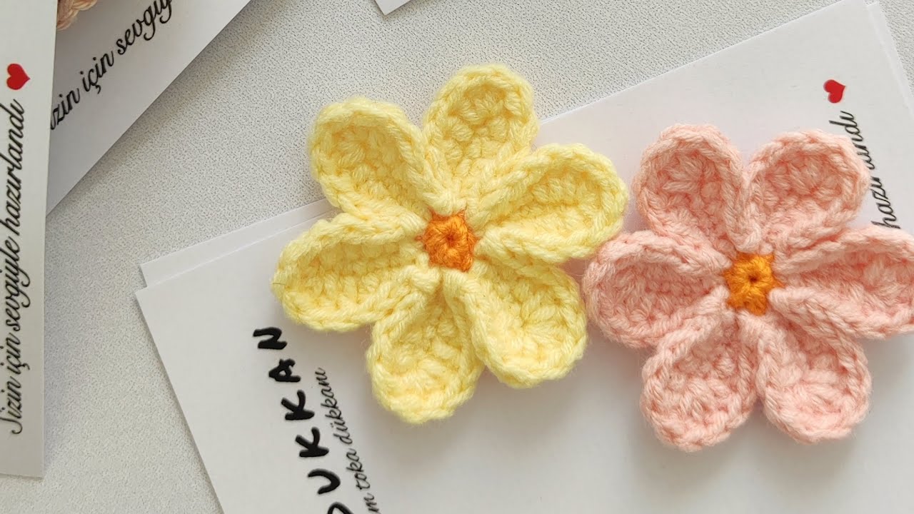 Örgü papatya 🌼 lastik toka yapma