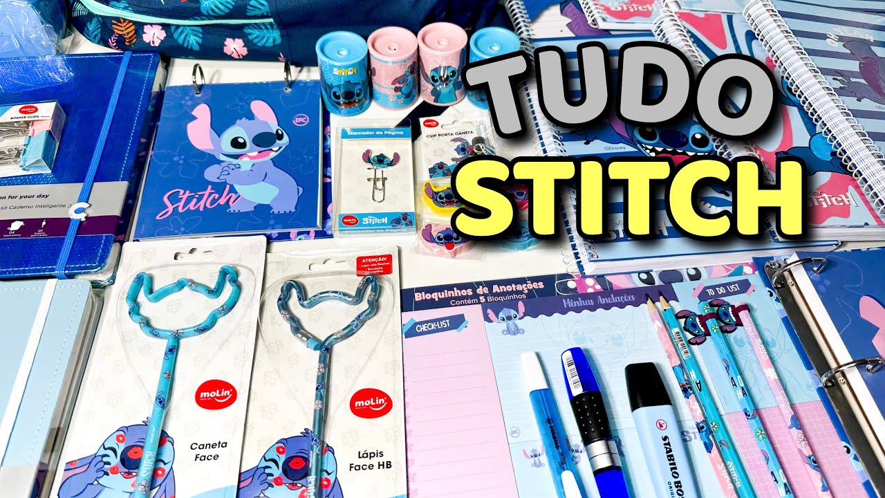 MATERIAL ESCOLAR SÓ COM PRODUTOS DO STITCH | PAPELARIA ART PEL