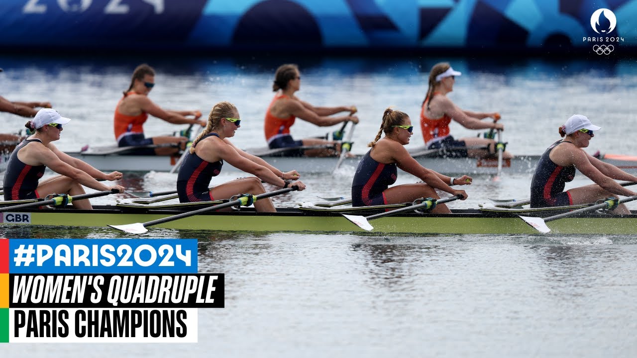 INSANELY close finish in the women's quadruple 🚣‍♀️ | Paris Champions