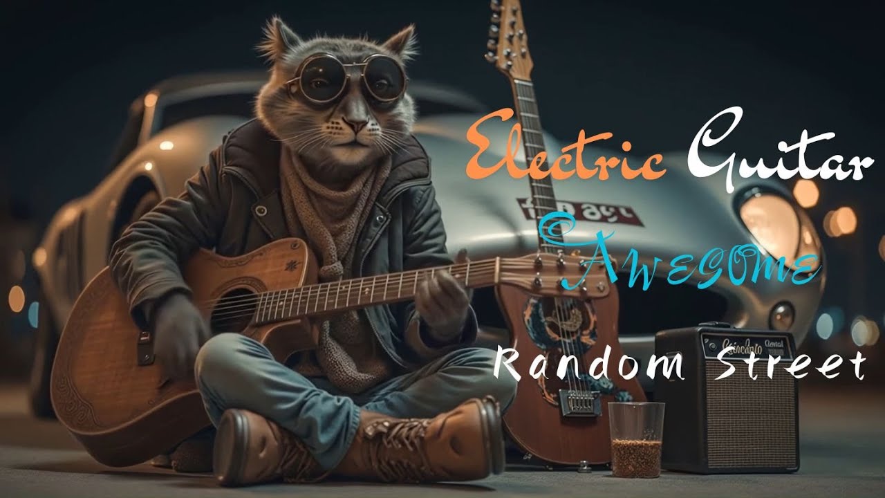 Incredible Electric Guitar Music Street Solo Improvisation Performance Atmospheric Scene