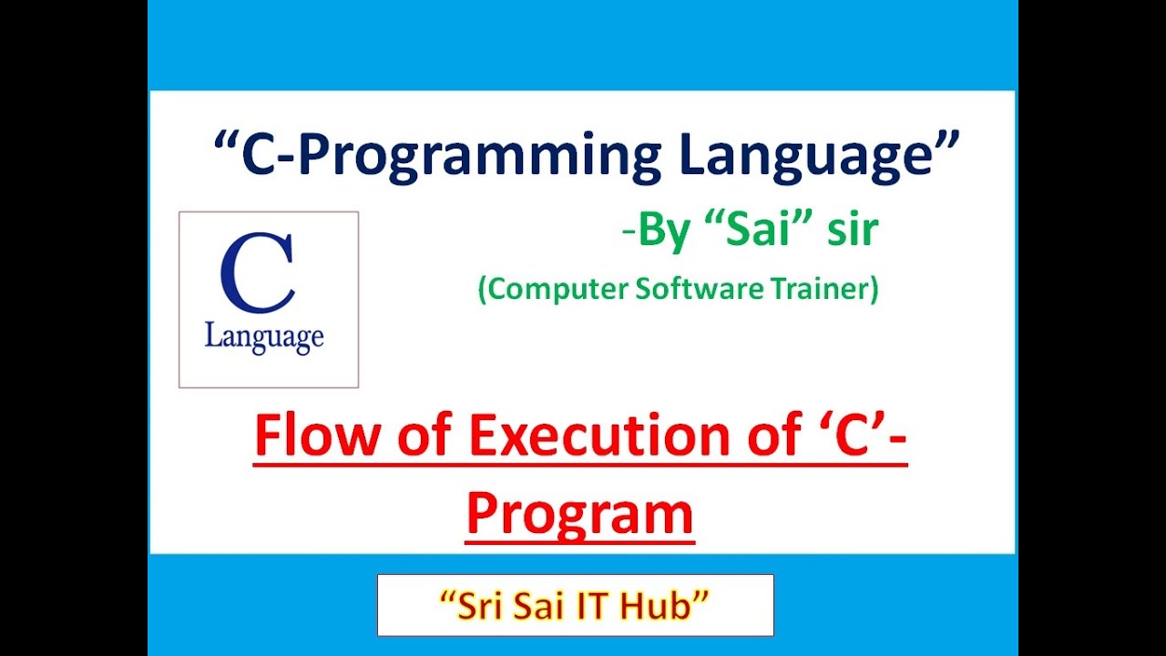 6  Flow of Execution of  C Program