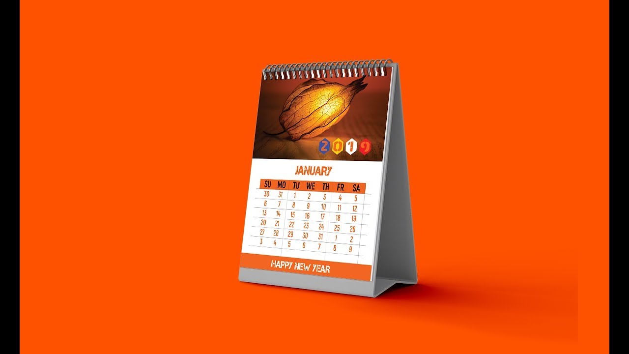 Calendar Design (2019 Desk Calendar)-Photoshop Tutorial