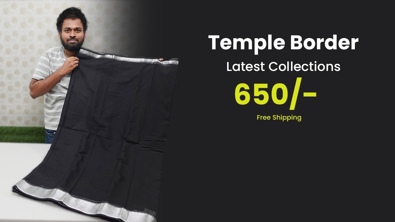 Temple Border cotton sarees New Collections 650rs free shipping | Mana Handloom Sarees