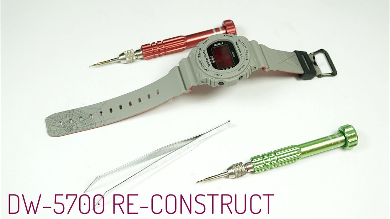 G-Shock DW-5700 series watch re-assembly process | Sneaker Freaker Red Back edition!