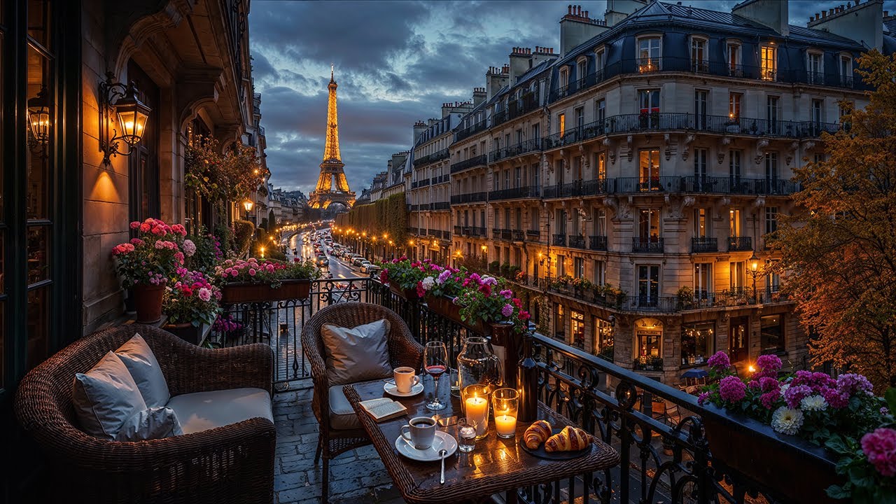 Paris Balcony Caf&eacute; Jazz Night | Smooth Jazz Music for Study, Work & Romantic Ambience