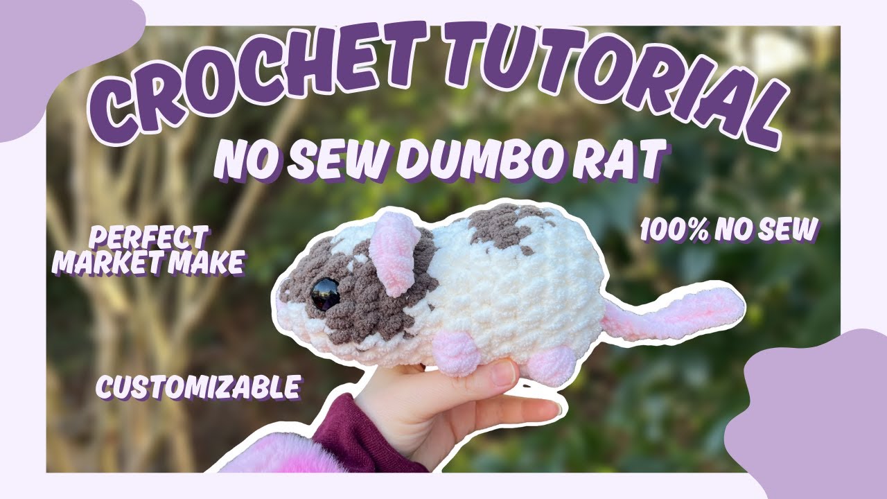 FREE CROCHET PATTERN | Crochet Dumbo Rat Plushie Video Tutorial | Plush Amigurumi Market Make