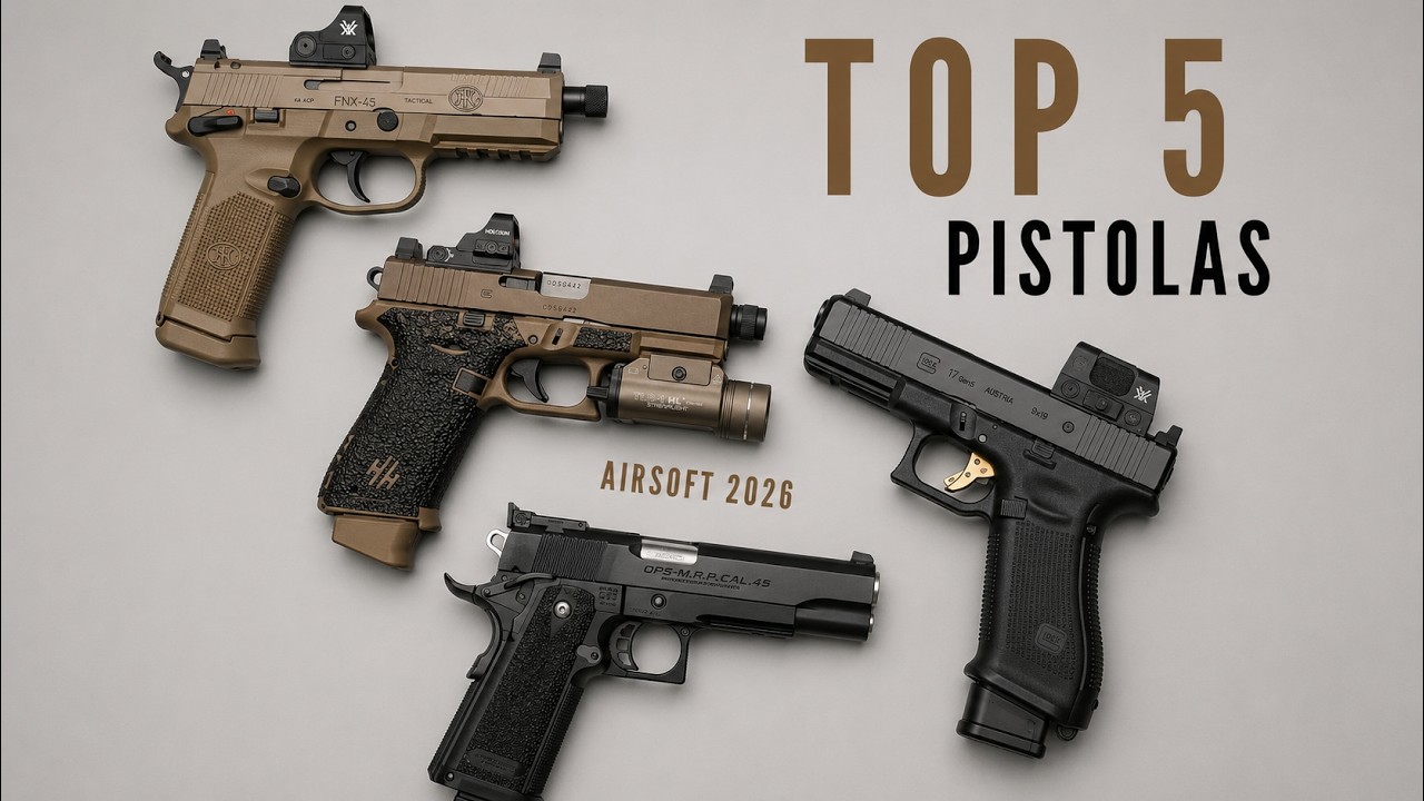 TOP 5 MEJORES PISTOLAS DE AIRSOFT 2026 🔥