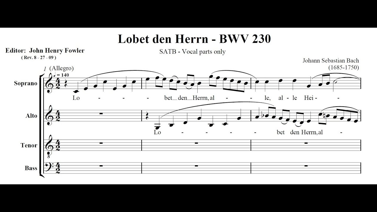 BWV230 Lobet den Herrn, alle Heiden (Soprano)