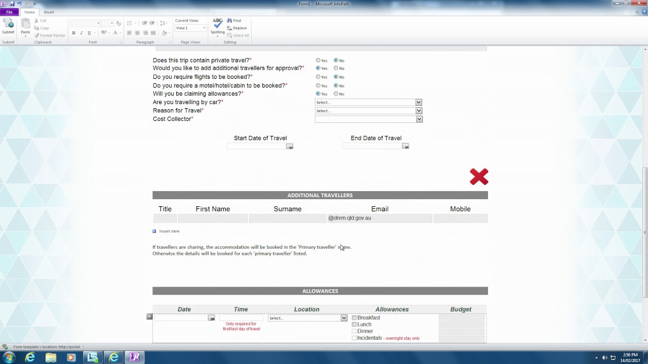 Travel Request Form Overview