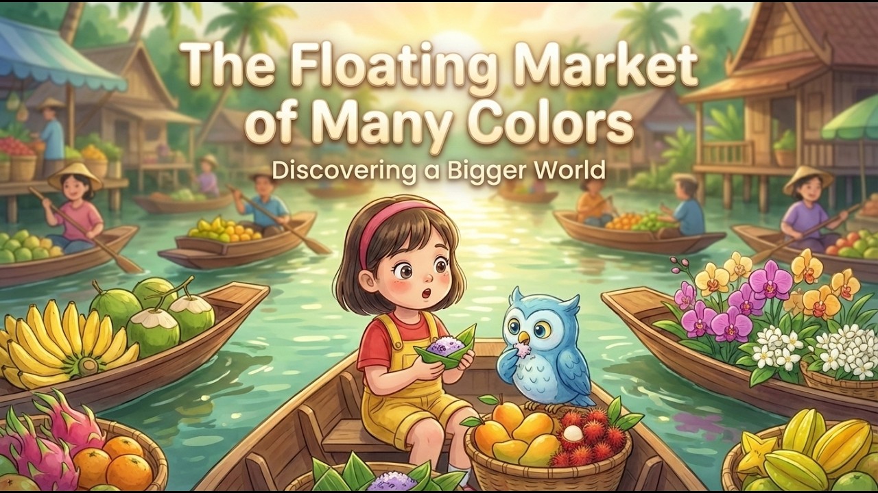 Help Kids Try New Things | Luna and Oli and The Floating Market of Many Colors 🌈 (Story + Lullaby)