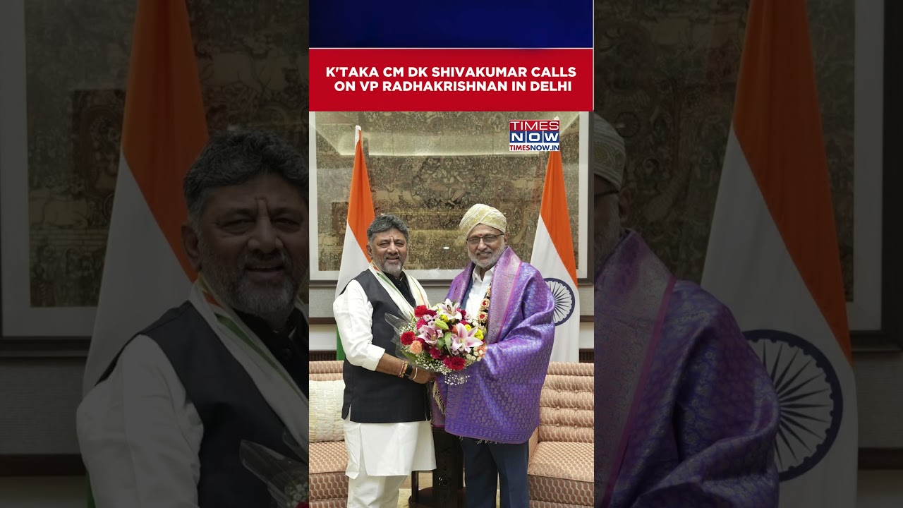 Karnataka CM DK Shivakumar Calls On Vice President CP Radhakrishnan In Delhi #shorts