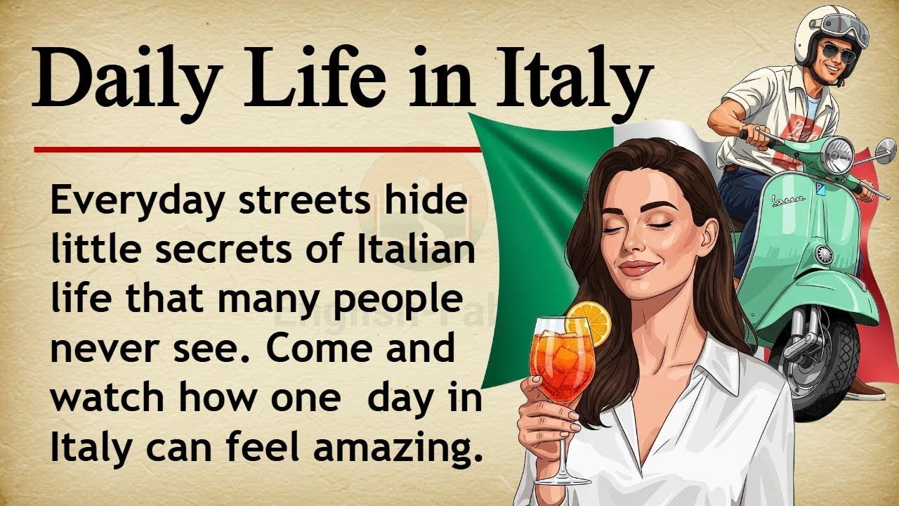 Daily Life In Italy || 🇮🇹🍝 Learn English Through Story Level 2 || Graded Reader 🎧