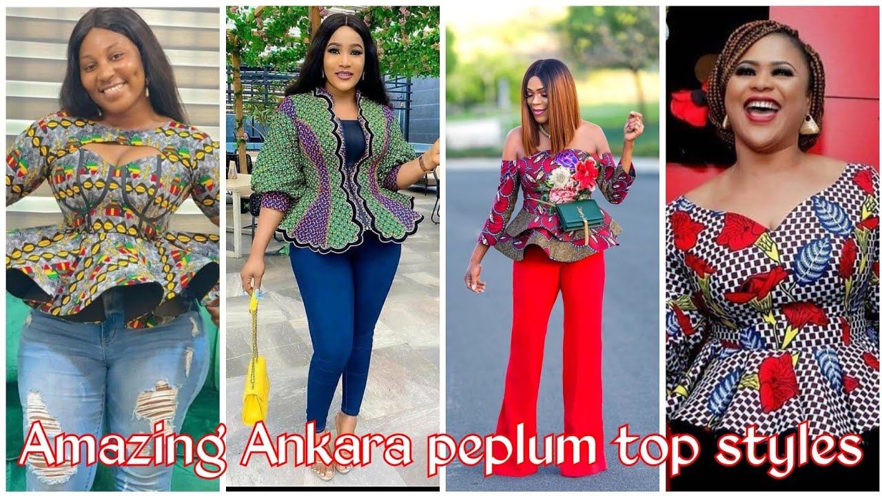 Make sure you rock this styles/simple ankara peplum tops for trouser or skirt/ankara top only styles