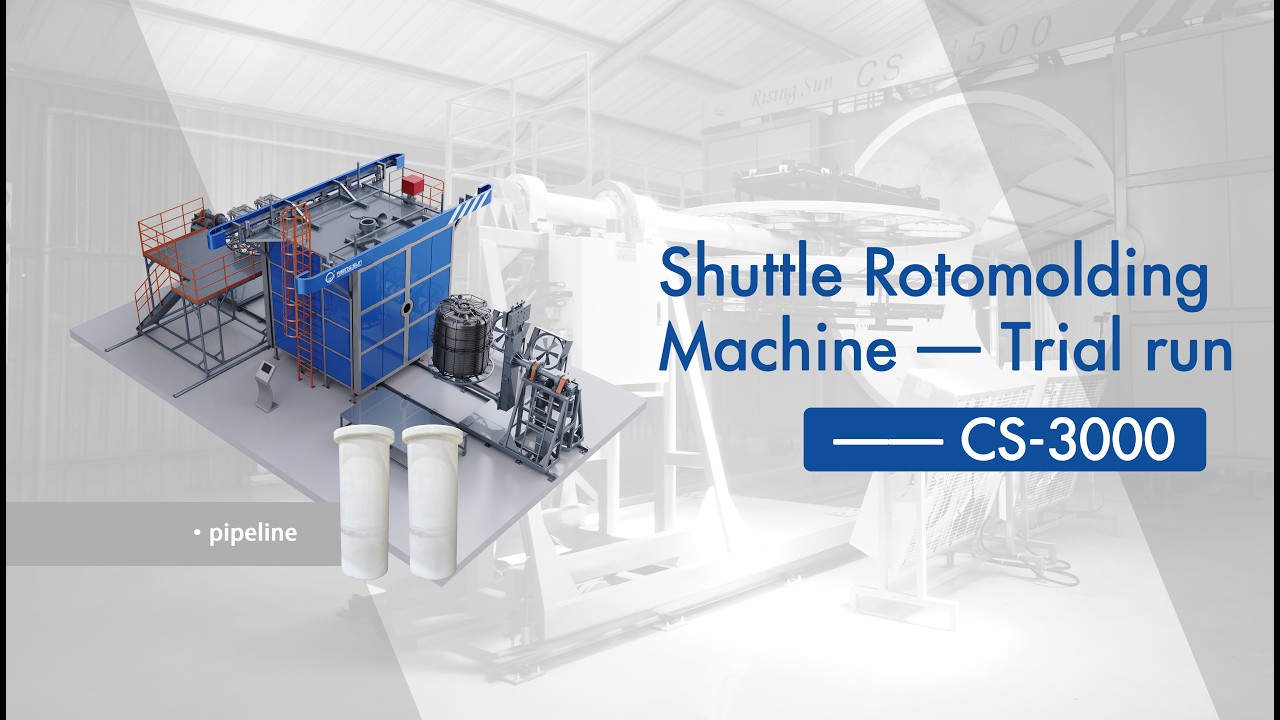 Rising Sun Rotomoldings' Shuttle machine CS-3000 machine Pipe production