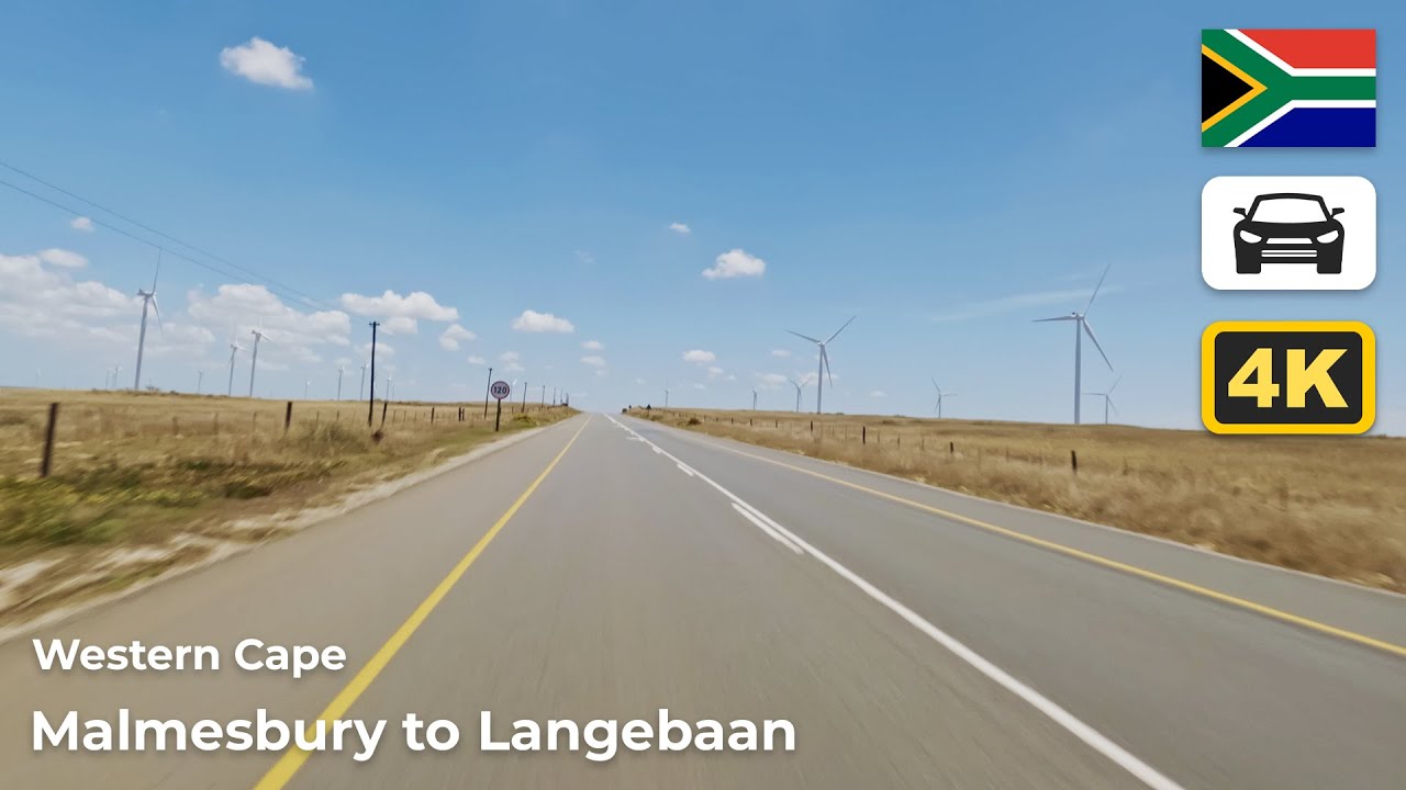 South Africa, Western Cape - Drive from Malmesbury to Langebaan - Nonstop Driving | ASMR | 4K