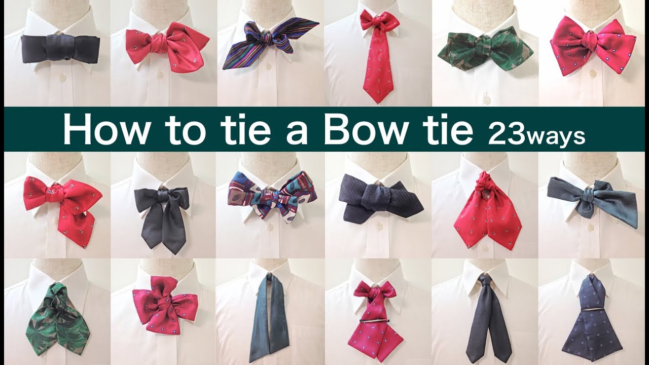 How to tie a Bow tie, direct angle!! 23ways [Summary version]