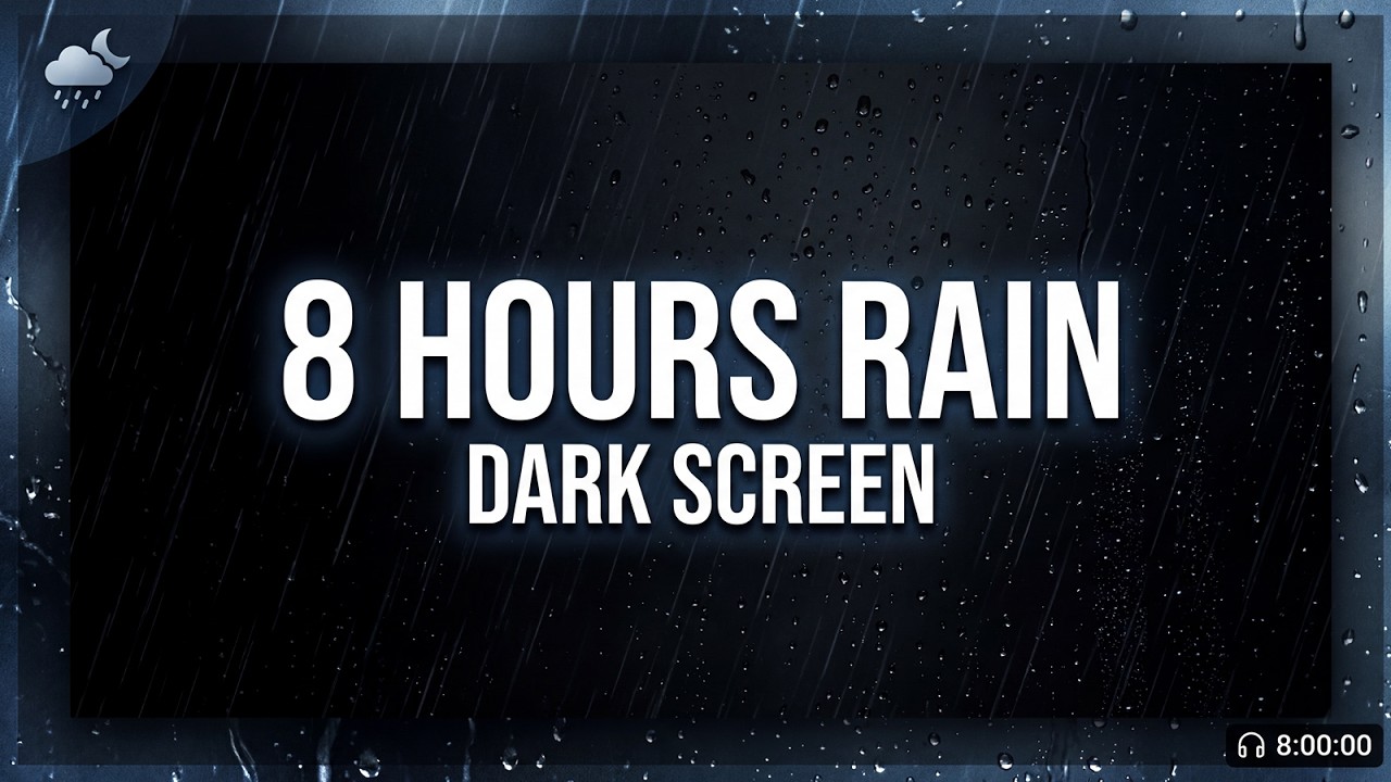Rain and Thunder for Sleep | Insomnia and Relaxation | Dark Screen 8 Hours