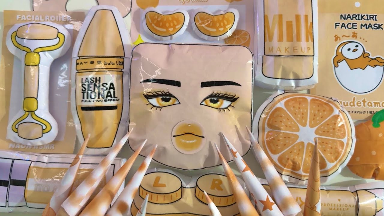 [☁️Paperdiy☁️] Roblox 로블록스 Orange🍊Skincare & Makeup ASMR✨ Squishy | Satisfying | Tutorial 