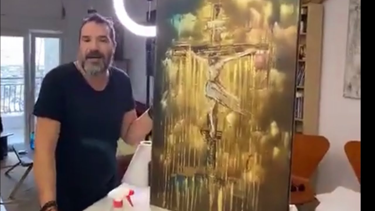 The crucifixion abstract art