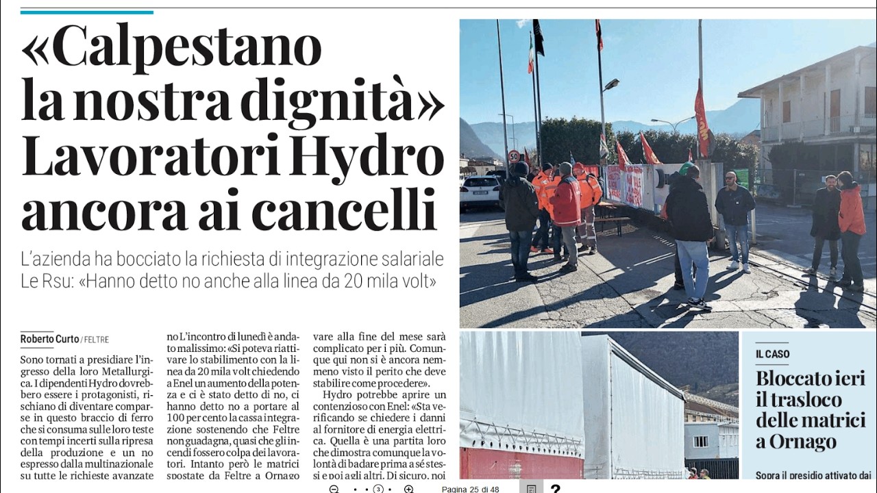 «Calpestano la nostra dignità». Tornano i picchetti alla Hydro