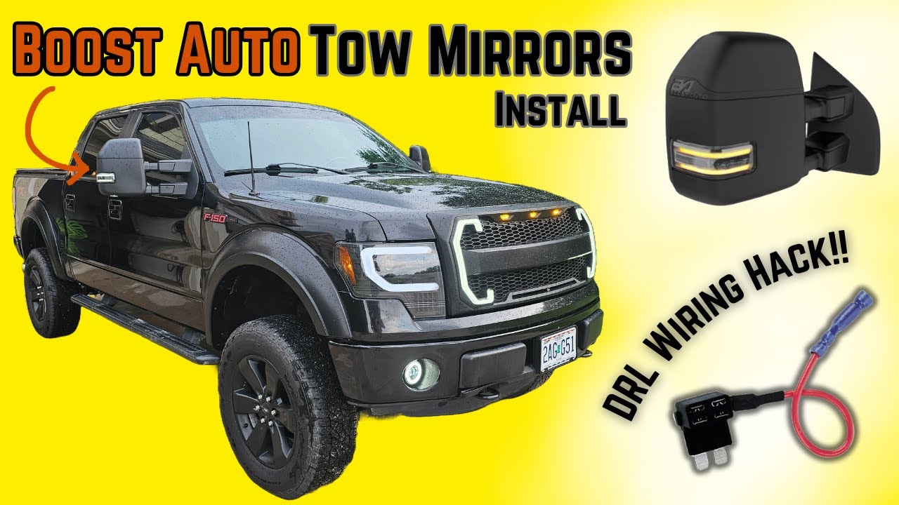 Installing The BEST Tow Mirrors on my Ford F150 *Wiring Daytime Running Lights SIMPLIFIED!!!