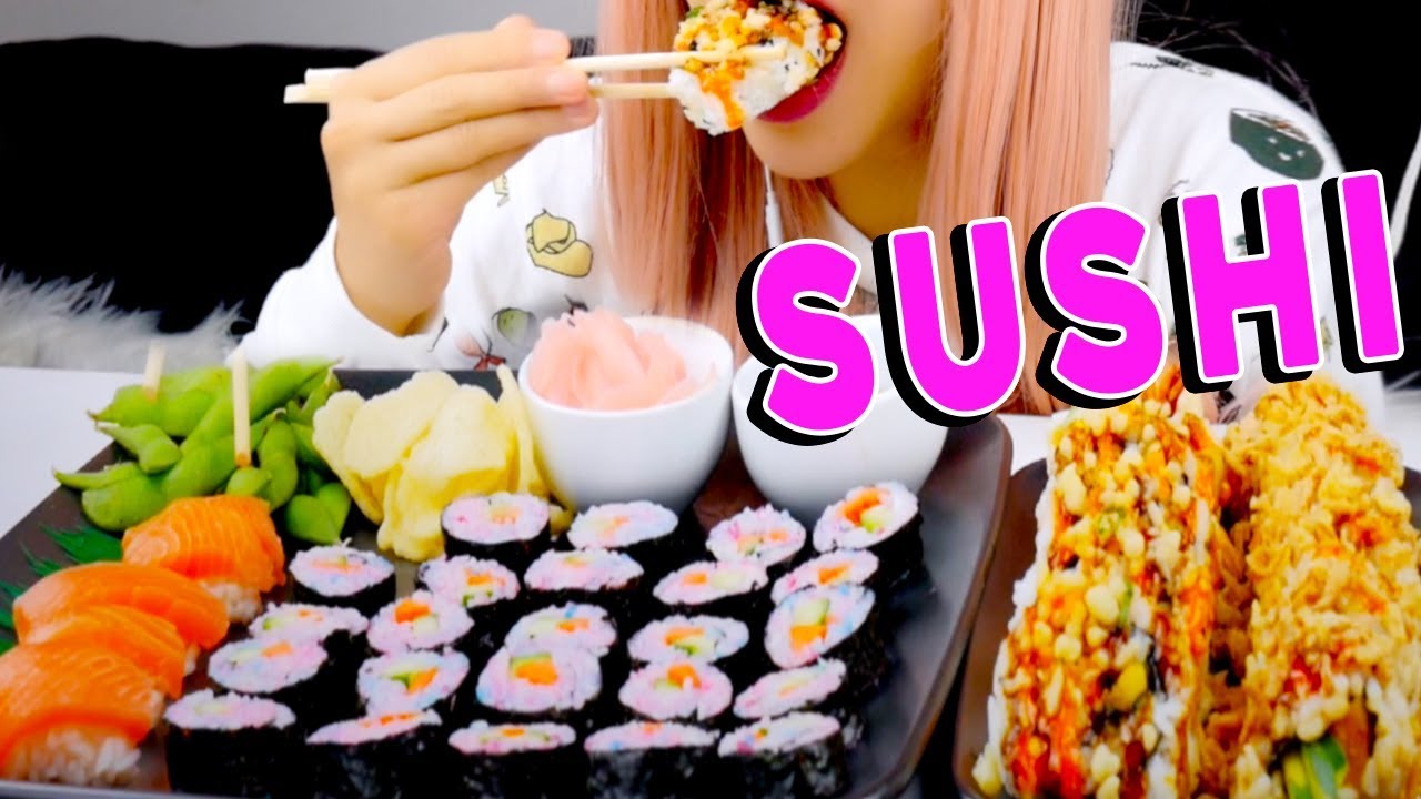 ASMR Sushi BIG BITES *Eating Sounds* No talking