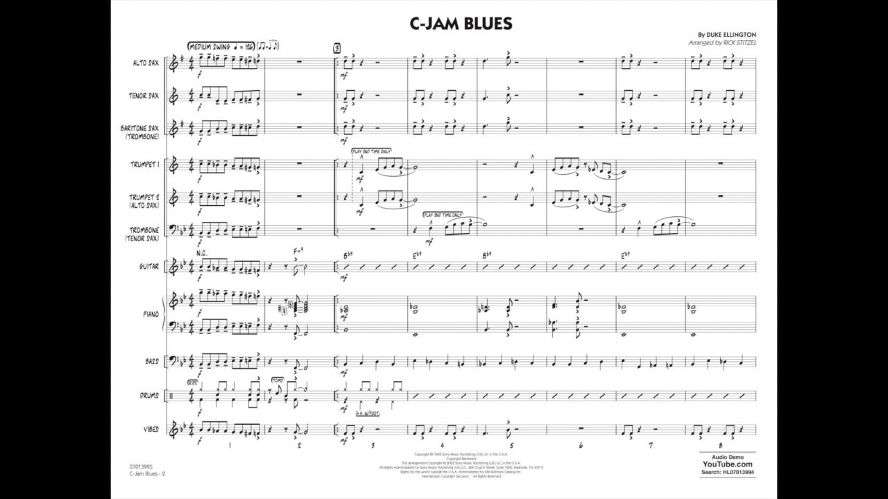 C–Jam Blues by Duke Ellington/arranged by Rick Stitzel