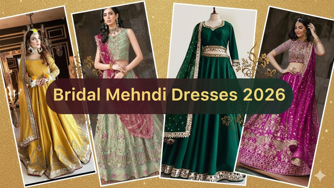 Latest Mehndi Dress Designs 2026 for Bride | Pakistani & Indian Bridal Mehndi Outfits
